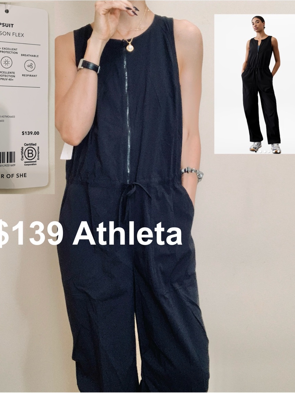 Brand New $139 ATHLETA jumpsuit size M